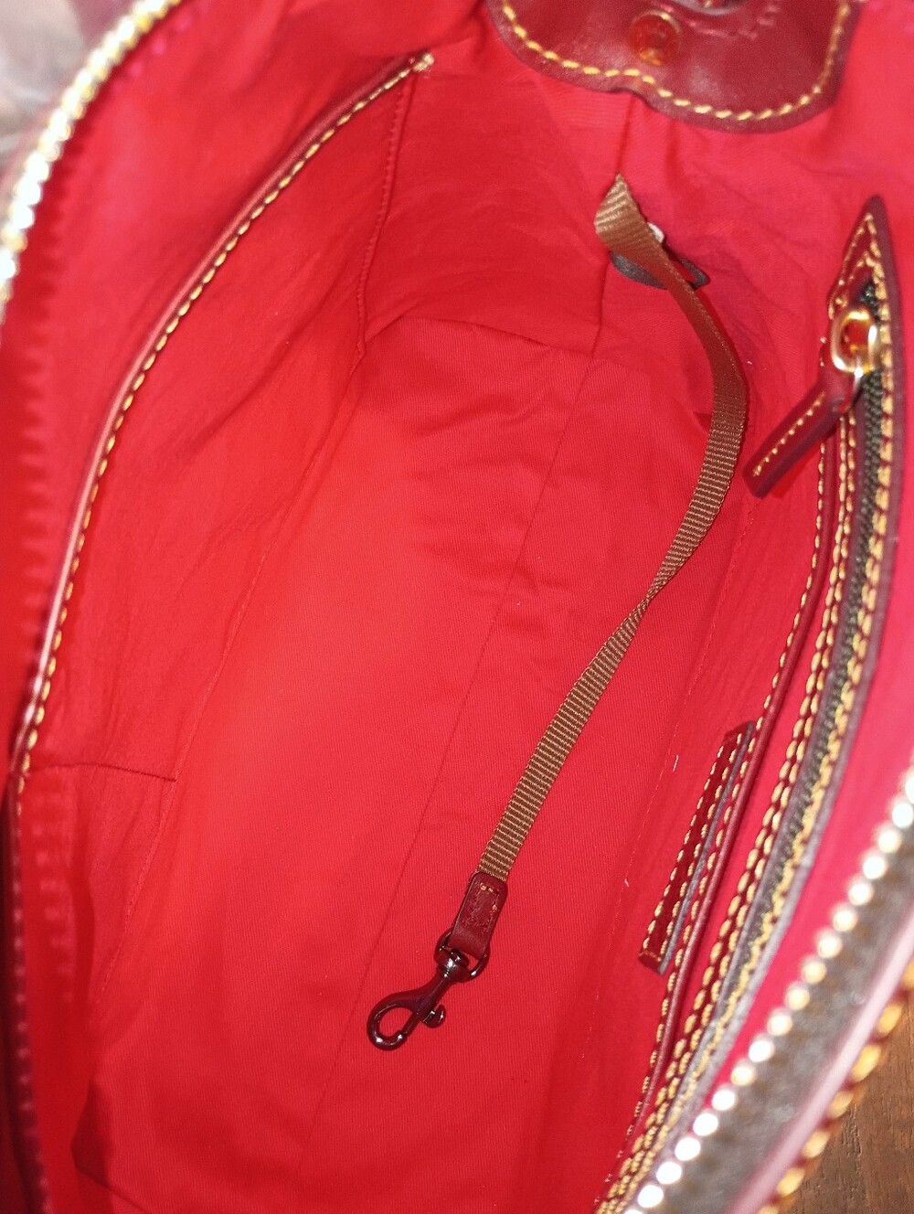 Dooney domed Florentine satchel in Bordeaux - Picture 13 of 17